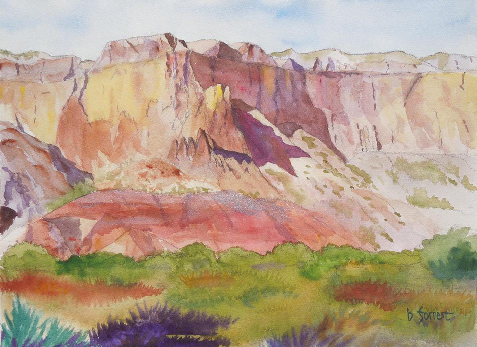 Cliffs At Ghost Ranch - Painting By Forrest Gallery